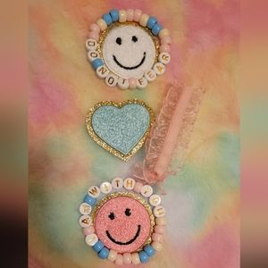 Faith Bracelet Do not Fear.  I Am With You Pony Beads with Metallic Gold Letters